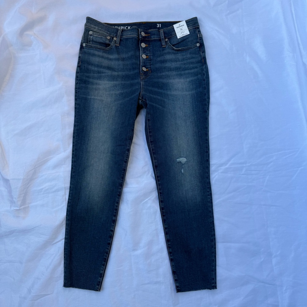 J.Crew 9” High Rise Toothpick Skinny Jeans BA577 NWT Size 31 - Picture 2 of 16